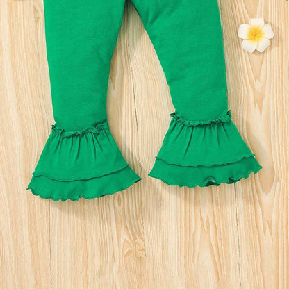 Children's Clothes Long Sleeve Striped Top Flared Pants Set