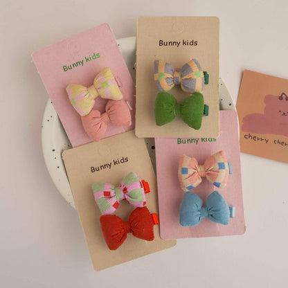 Children's Solid Color Bow Hairpin