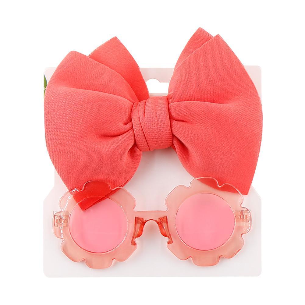 Children's Sunglasses Bow Headband Combination Set