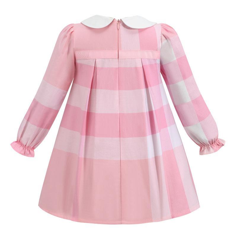 Children's Lapel Bow Long Sleeve Princess Dress