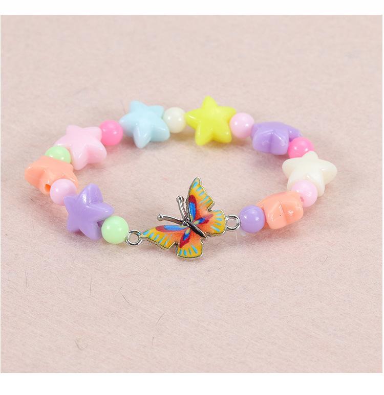 Children's Colorful Beaded Bracelet Colorful Butterfly Bracelet