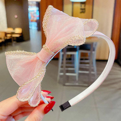 Girl's Hair Hoop Mesh Cartoon Broken Hair Clip Headdress