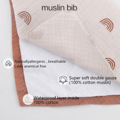 Baby's Triangle Towel Waterproof Bib Bow Headband Set