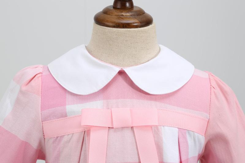 Children's Lapel Bow Long Sleeve Princess Dress