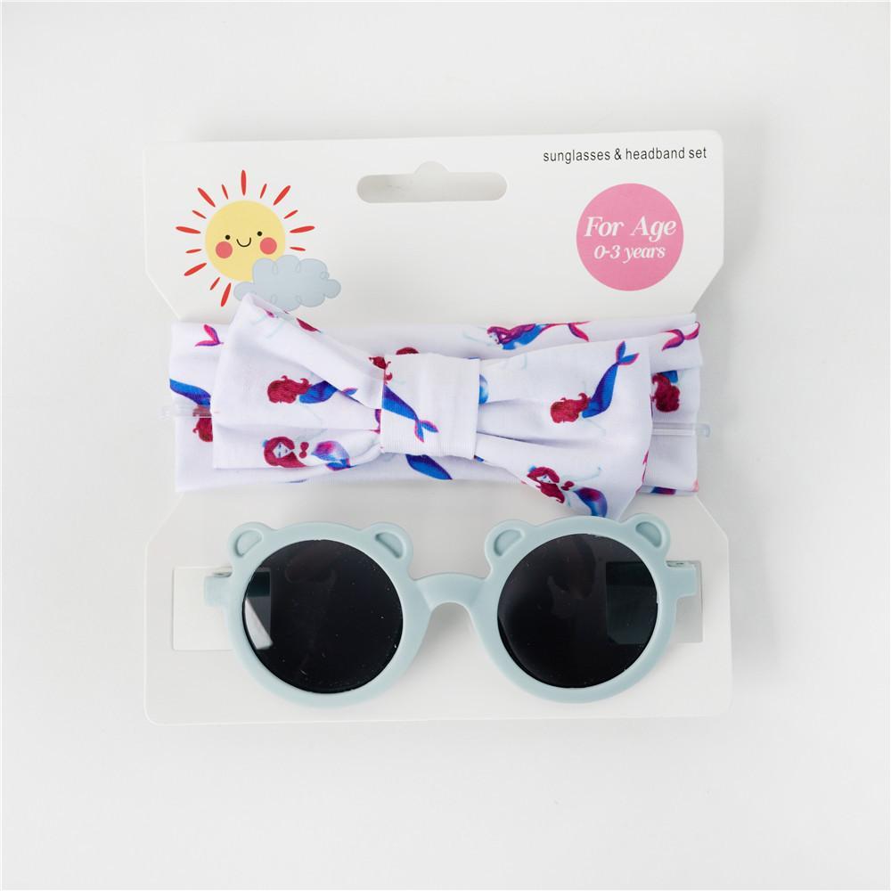 Children's Sunglasses Print Headband Two-Piece Set