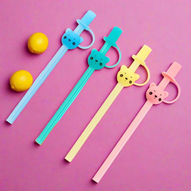 Children's Large Diameter Silicone Straw with Lid