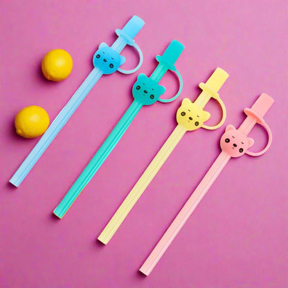 Children's Large Diameter Silicone Straw with Lid