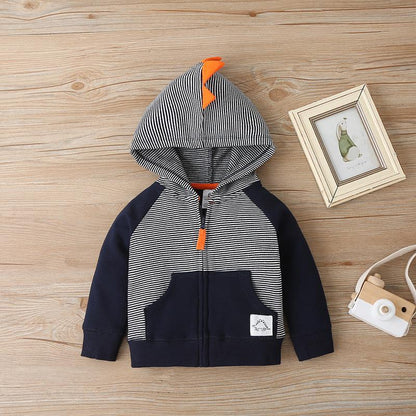 Baby Zipper Three-piece Long Sleeve Pants Set