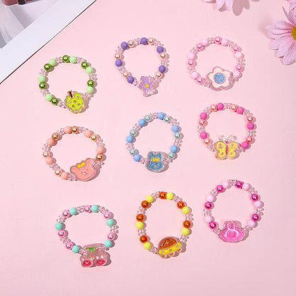 Children's Color Crystal Bracelet Transparent Handmade Beads
