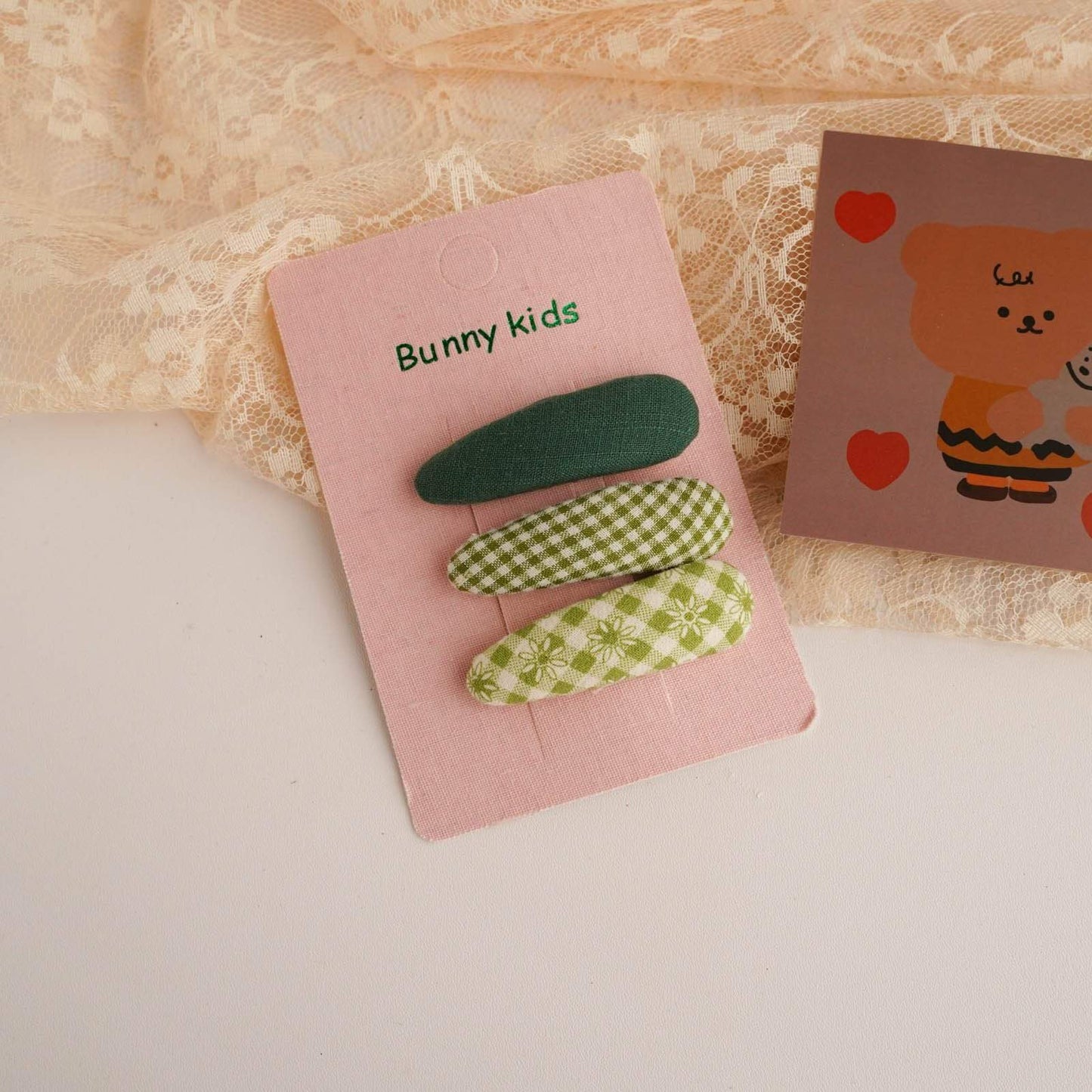 Children's Sponge Hairpin Plaid Floral 3-pack