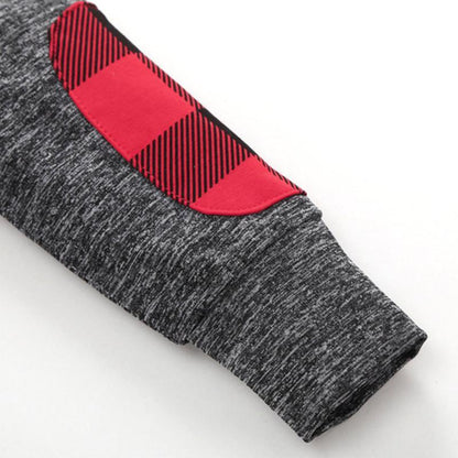 Kids Top Plaid Colorblock Hoodie
