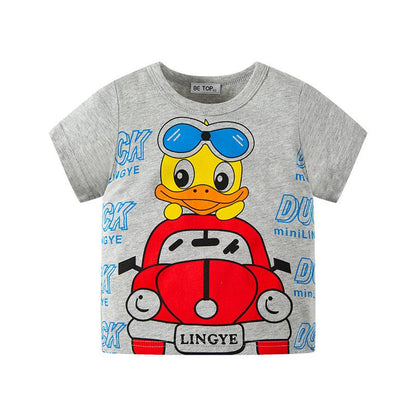 Little yellow duck summer children's short sleeve