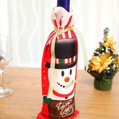Christmas Decorations Red Wine Bottle Cover Party Supplies