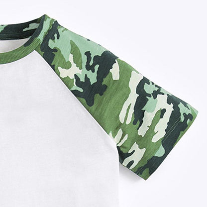 Boys' T-shirt Camouflage Contrast Short Sleeve Children's T-shirt