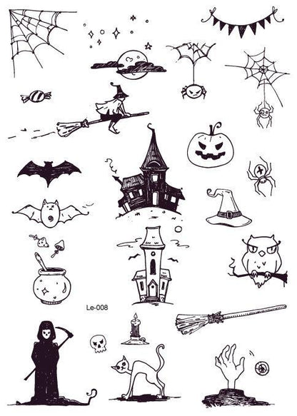 Multi-style Halloween Luminous Waterproof Disposable Funny Tattoo Stickers