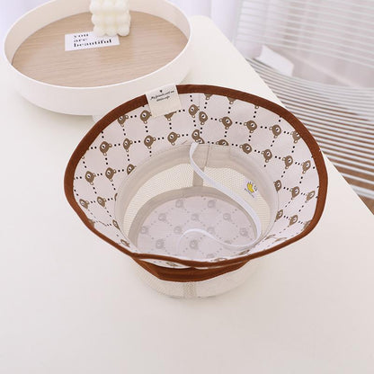 Sunshade Wired Bear Print Children's Mesh Hat