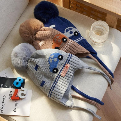 Children's Knitted and Cashmere Thickened Wool Ear Protection Warm Hat