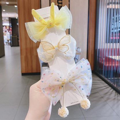 Mesh Bow Children's Hairpin 3pcs/set