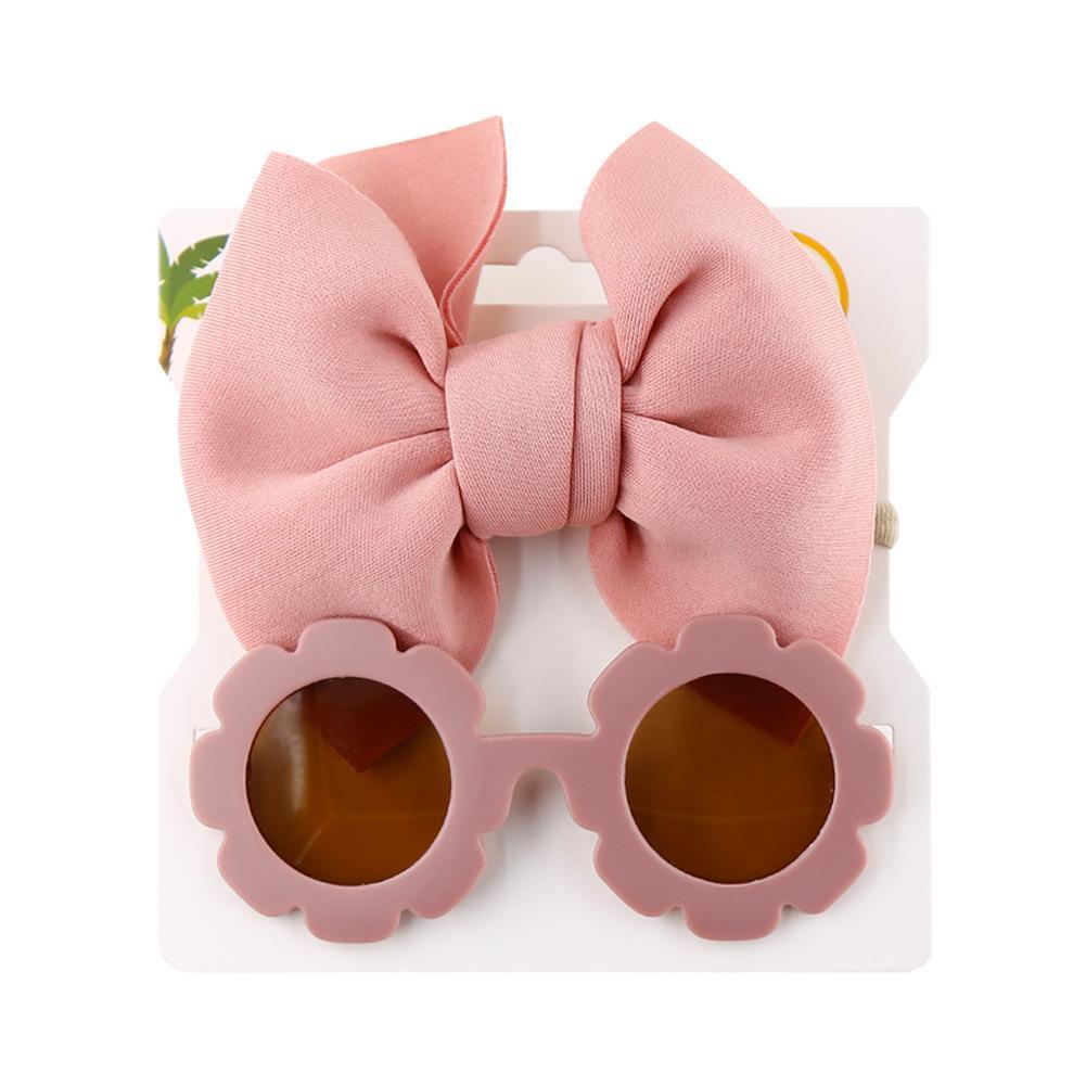 Children's Sunglasses Bow Headband Combination Set