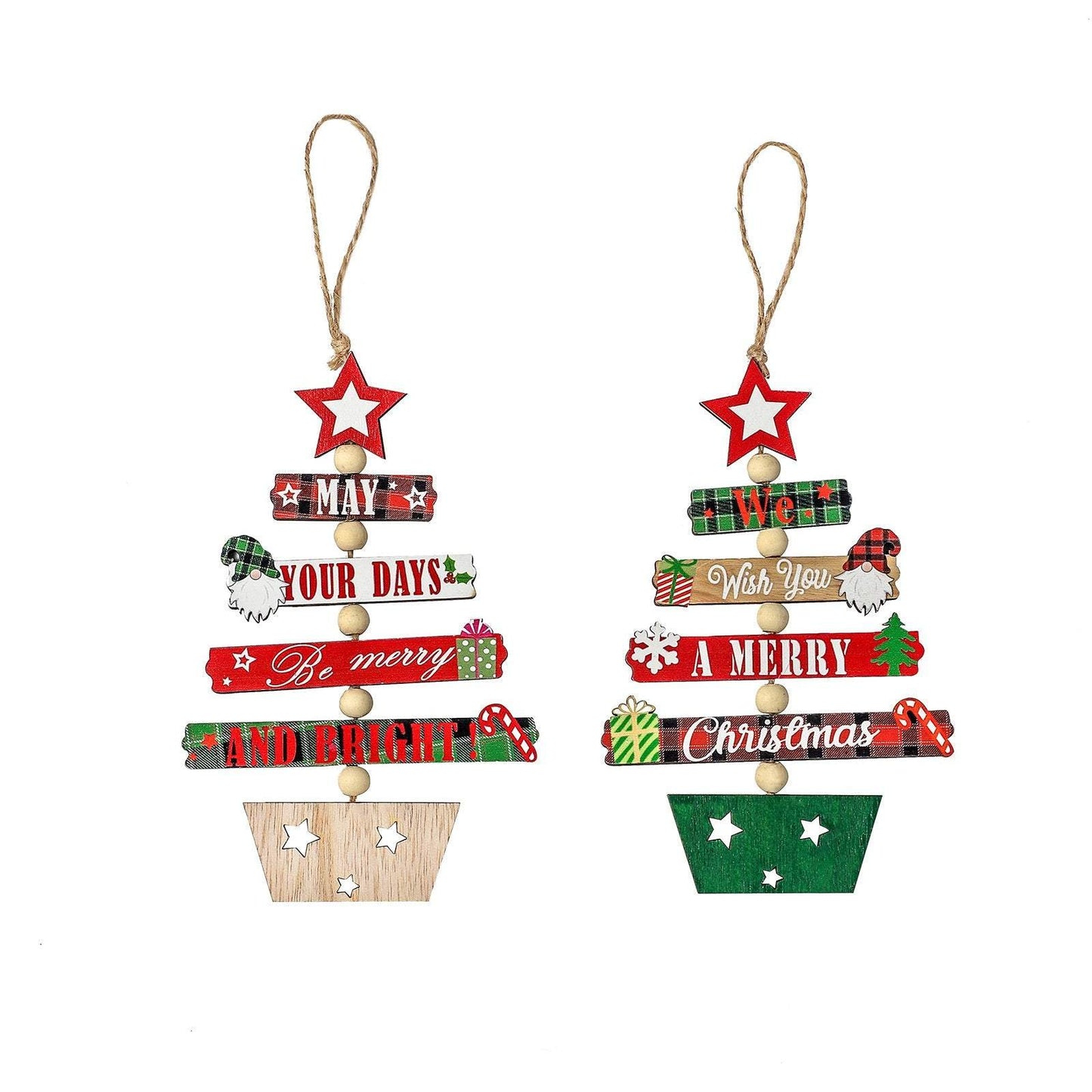 Christmas Wooden Decorative Pendant Christmas Tree Ornaments