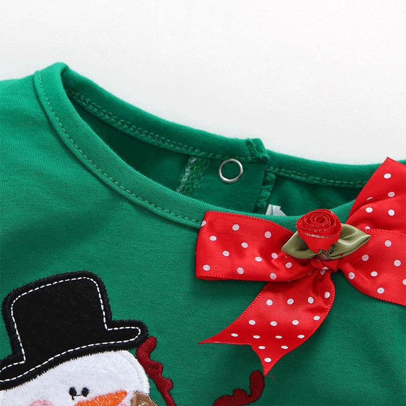 Girls Christmas Two-Piece Snowflake Print Pants Set
