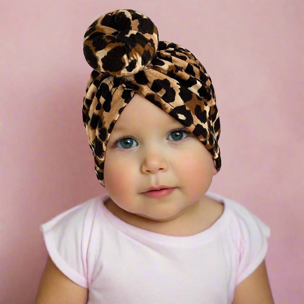 Children's Printed HAT Baby Leopard Doughnut Hat Baby Hat