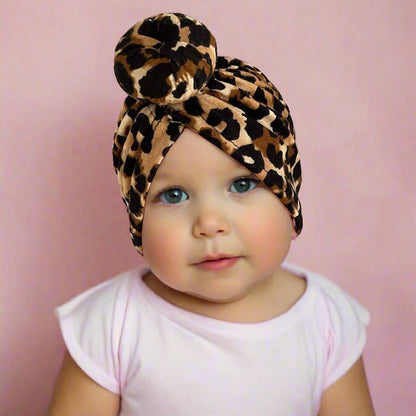 Children's Printed HAT Baby Leopard Doughnut Hat Baby Hat