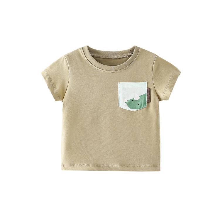 Small and medium-sized boys' cartoon cotton short sleeve round neck T-shirt handsome T-shirt