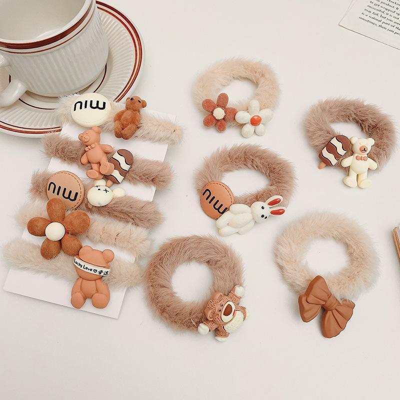 Children's Head Rope Bear Plush Hair Ring