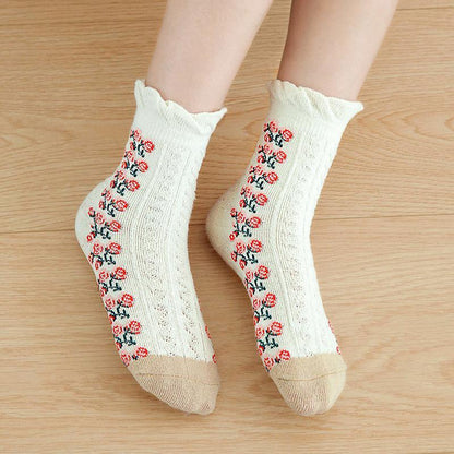 Children's Three-dimensional Flower Cotton Socks