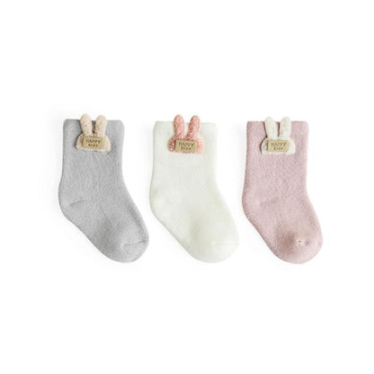 Baby Cartoon Thickened Terry Warm Tube Socks | 3pair/bag