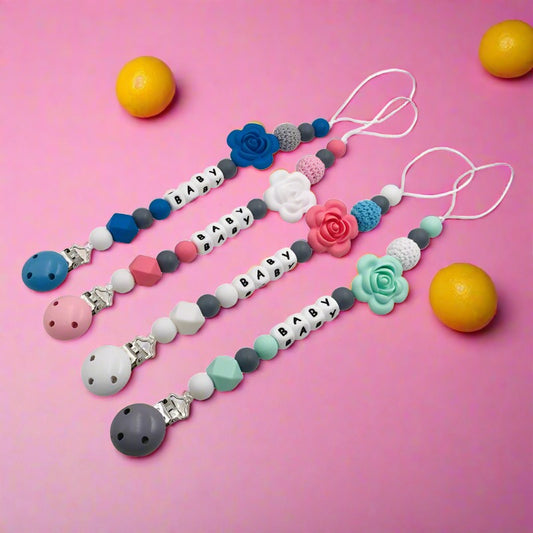 Baby Pacifier Clip Teether Toy Silicone Anti-drop Chain