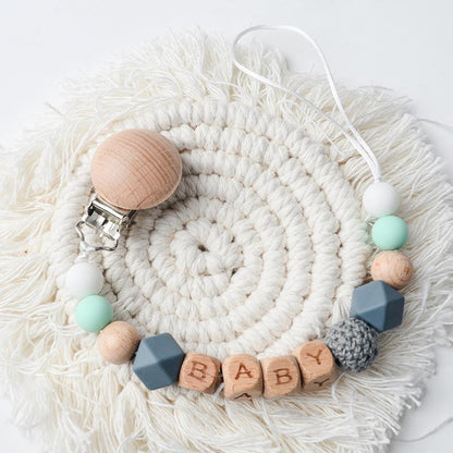 Beech Nipple Clip Handmade BABY Silicone Beads Anti-drop Chain