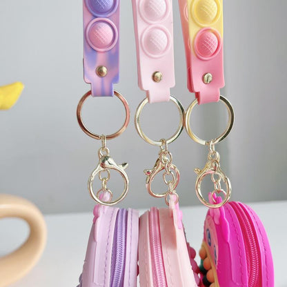 Cartoon Silicone Mini Bag Rabbit Pendant Keychain