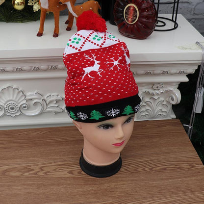 Christmas Decorations Adult Children's Luminous Knitted Christmas Hat