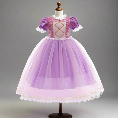 Snow white snow and ice long hair Princess Dress