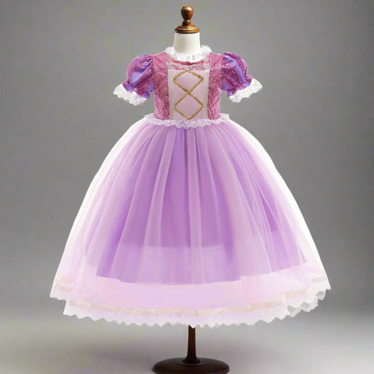 Snow white snow and ice long hair Princess Dress