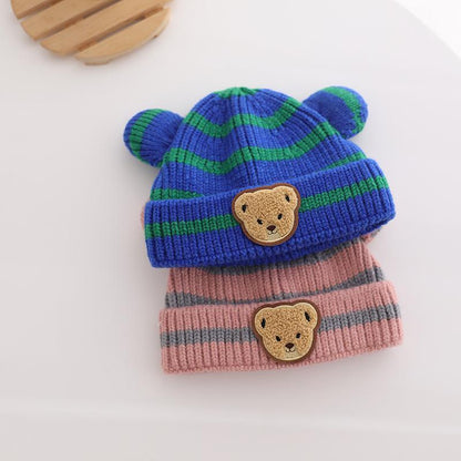 Striped Bear Kids Knit Hat