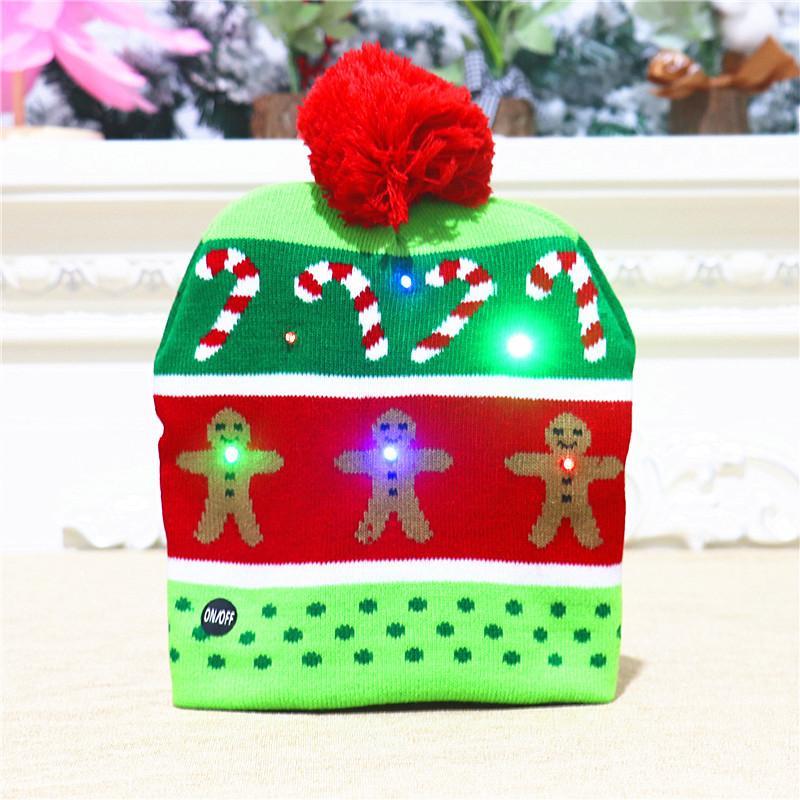 Christmas Decorations Adult Children's Luminous Knitted Christmas Hat