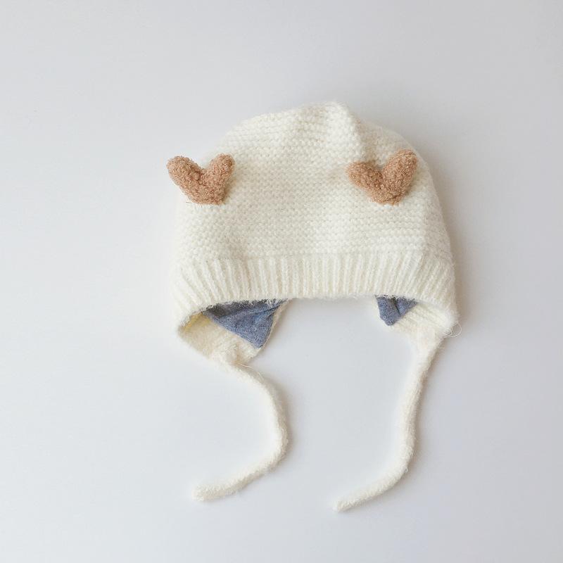 Baby Cartoon Knit Cap Strap Warm Ear Protection Cap