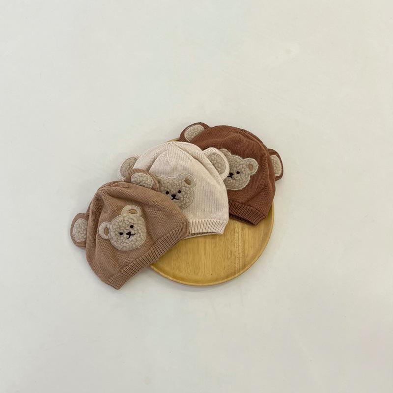 Baby Bear Boy Knitted Hat Plus Cotton Wool Hat