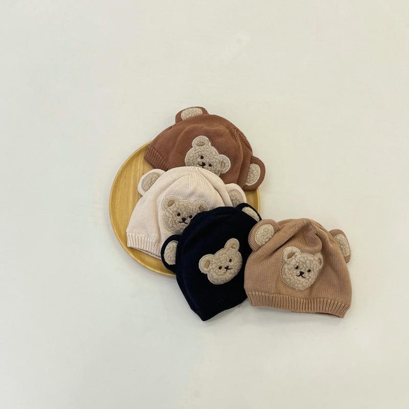 Baby Bear Boy Knitted Hat Plus Cotton Wool Hat