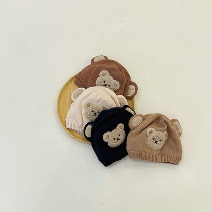 Baby Bear Boy Knitted Hat Plus Cotton Wool Hat