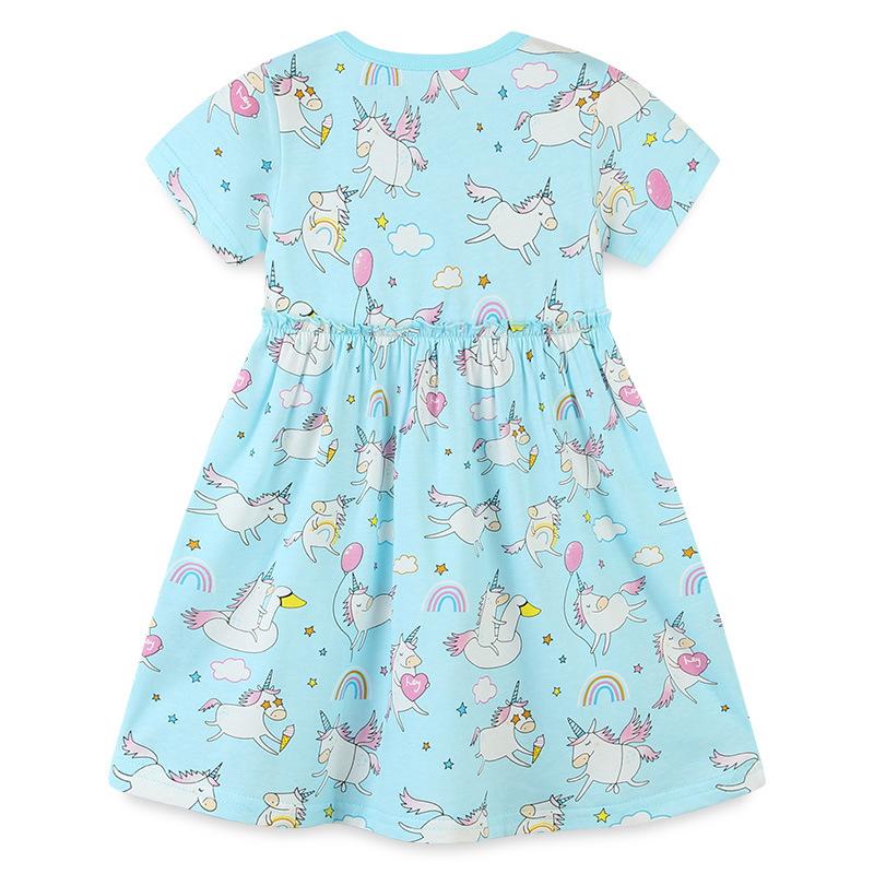 Cotton princess skirt cartoon printed sleeved children's skirt