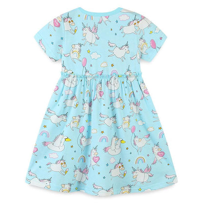 Cotton princess skirt cartoon printed sleeved children's skirt