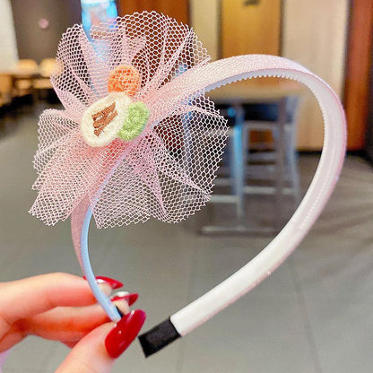 Girl's Hair Hoop Mesh Cartoon Broken Hair Clip Headdress