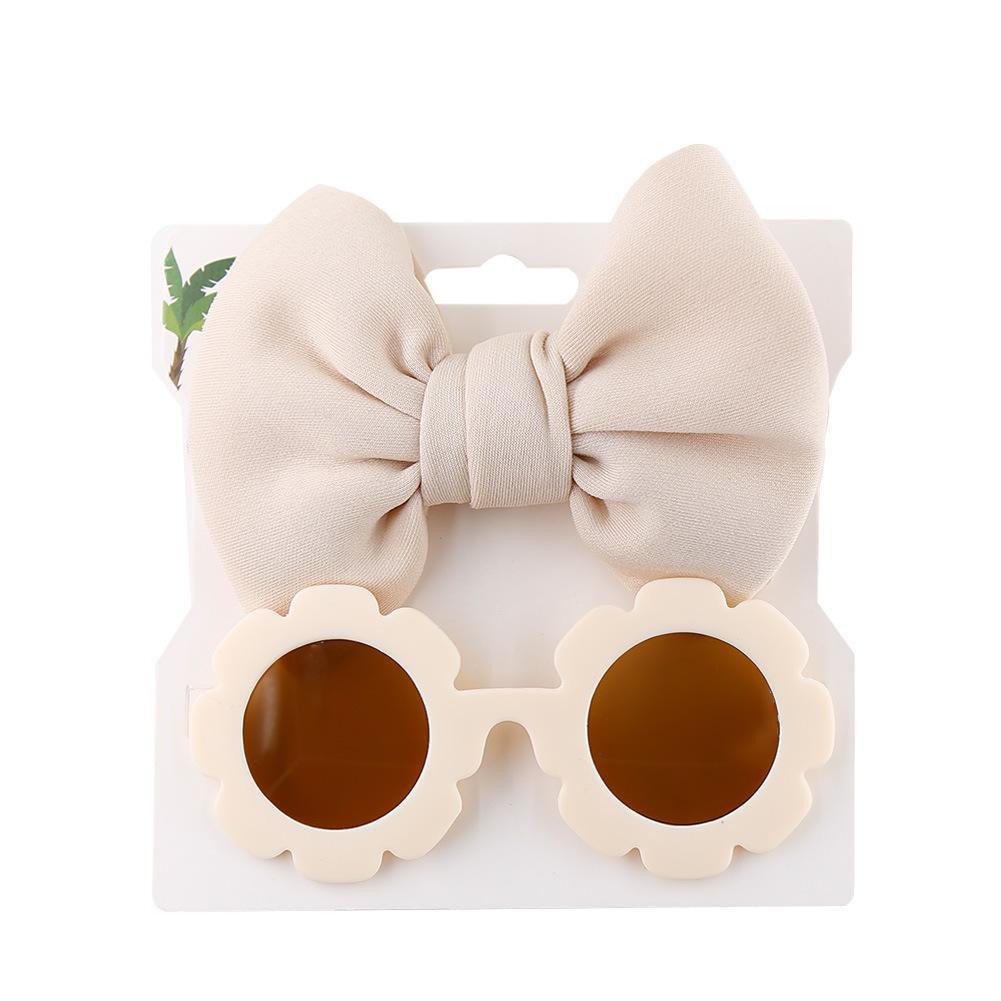 Children's Sunglasses Bow Headband Combination Set