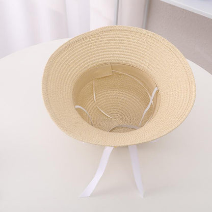 Trendy Flower Streamer Children's Straw Hat Bag Set