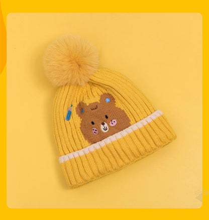 Cartoon Children's Warm Knit Hat Scarf