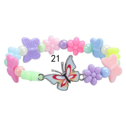 Children's Colorful Beaded Bracelet Colorful Butterfly Bracelet